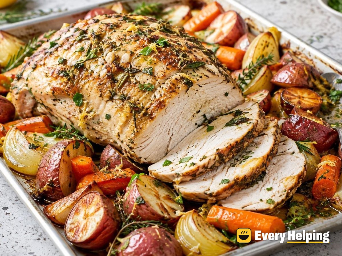 Garlic Herb Roast Turkey Breast with Potatoes