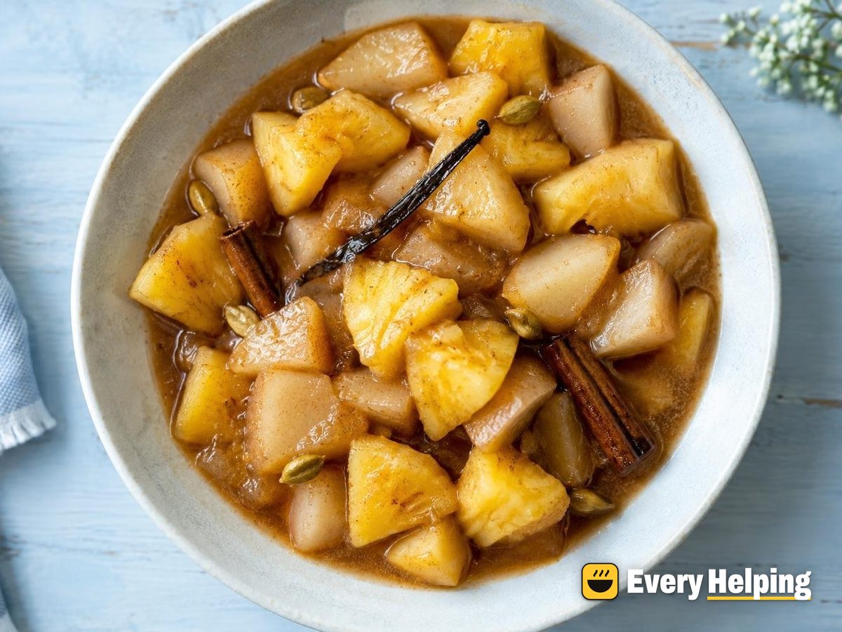 Spiced Pineapple-Pear Vanilla Compote
