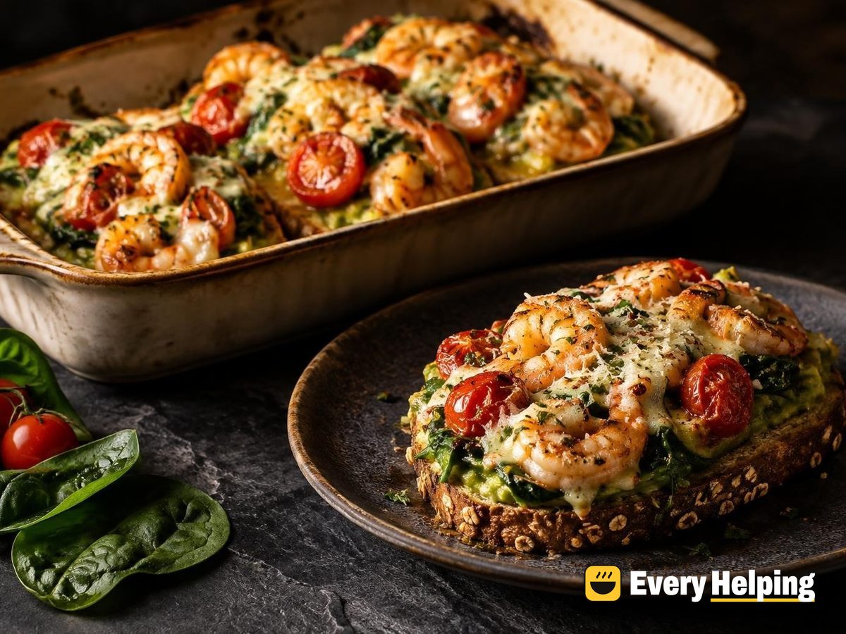 Garlicky Shrimp Scampi Avocado Melts
