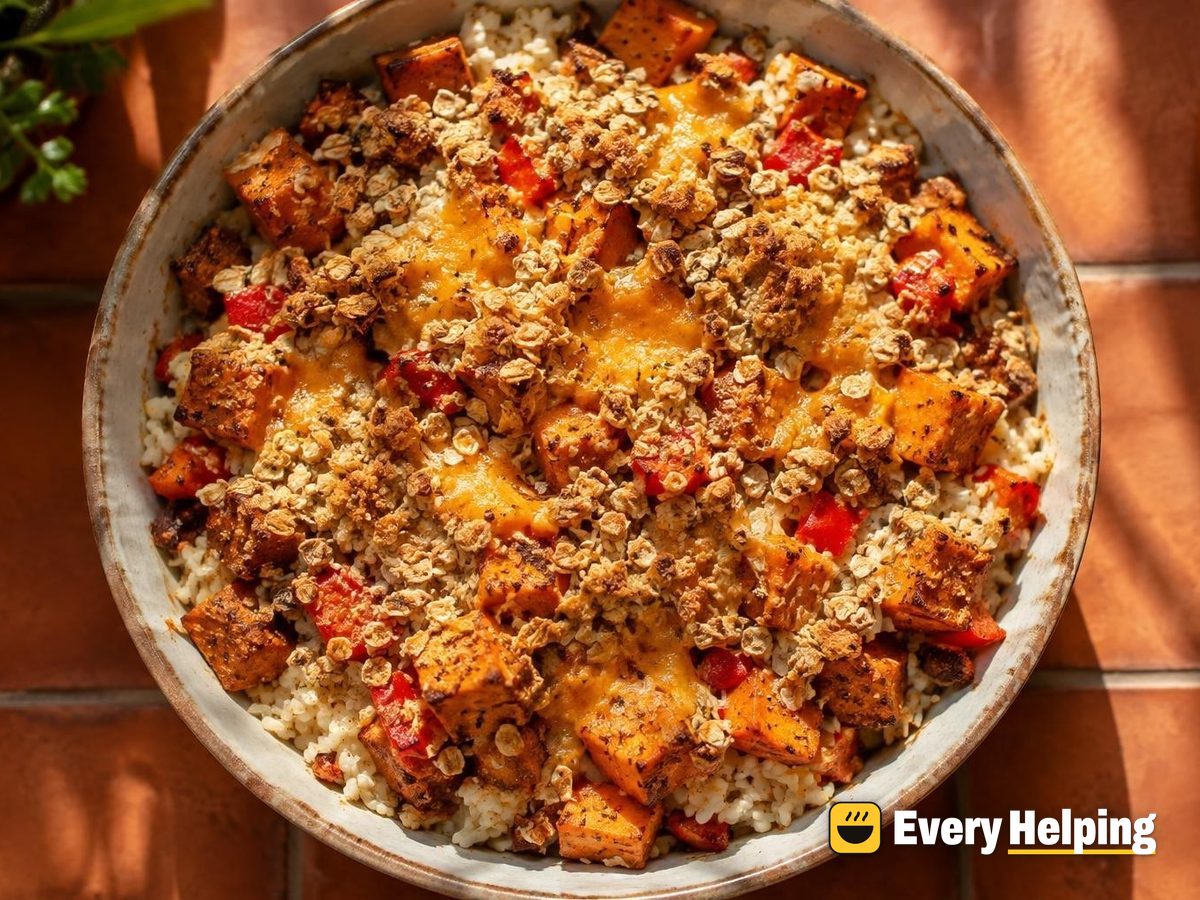Smoky Sweet Potato and Egg Rice Bake