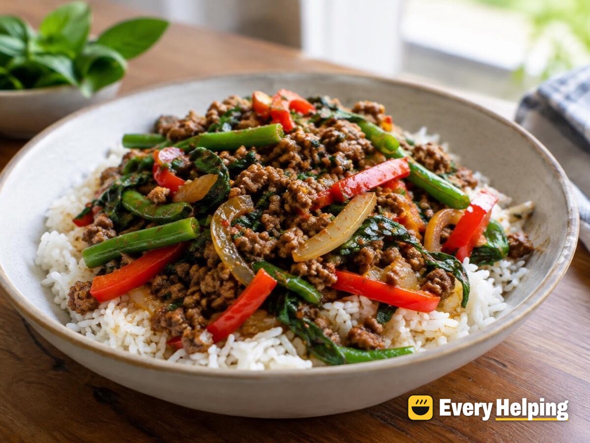 Thai Basil Beef with Jasmine-Style Rice