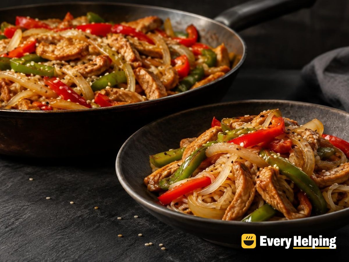 Sesame Turkey Stir-Fry with Rice Noodles