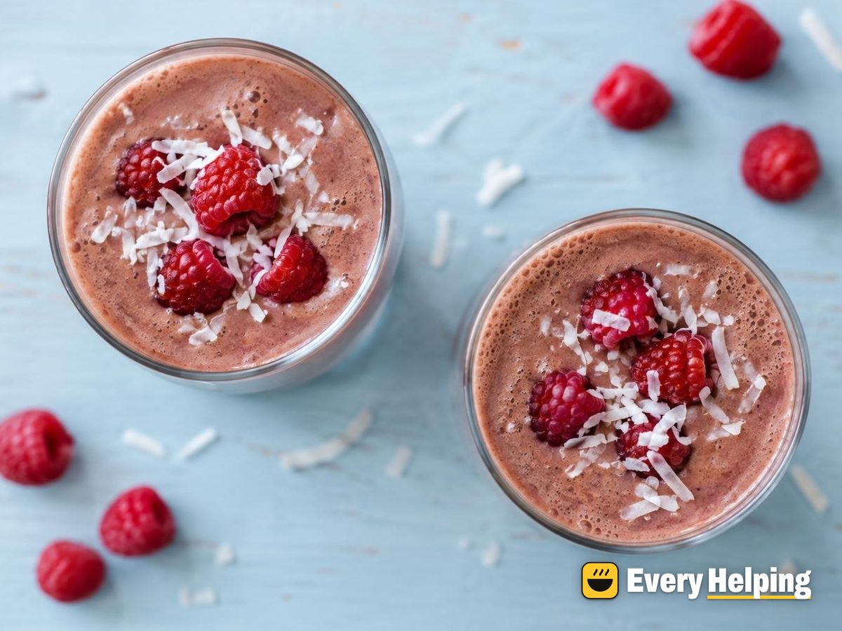 Chocolate Raspberry Coconut Protein Shake