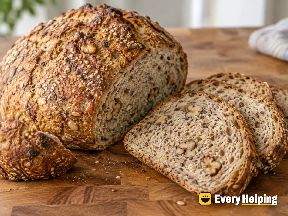 Garlic Walnut Seeded Whole Wheat Boule