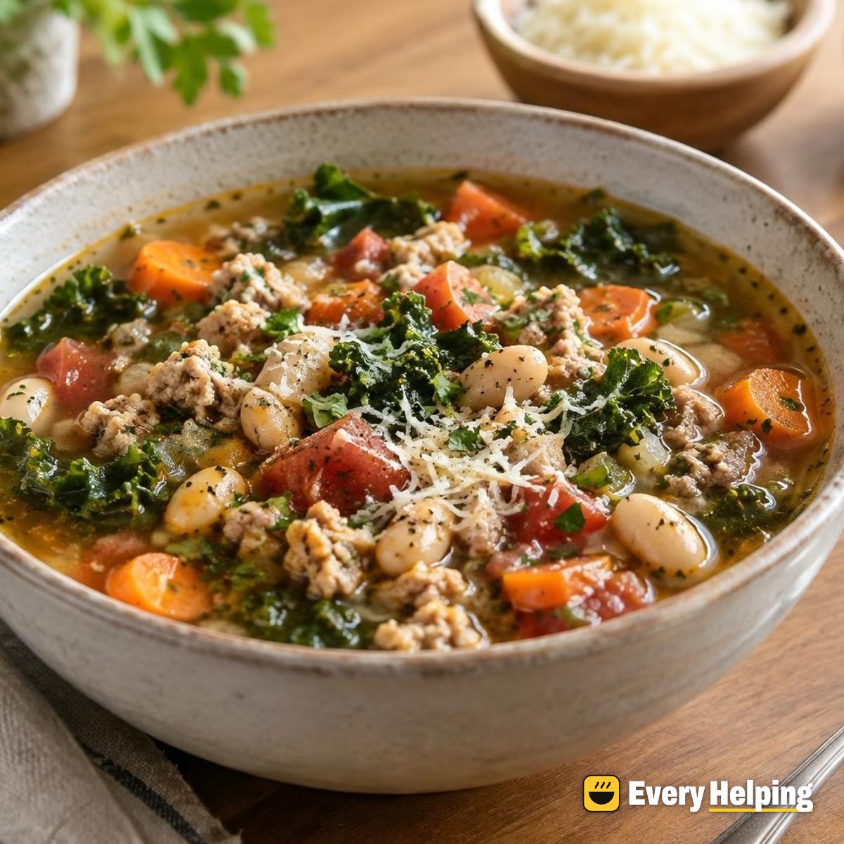 Turkey, White Bean and Kale Soup