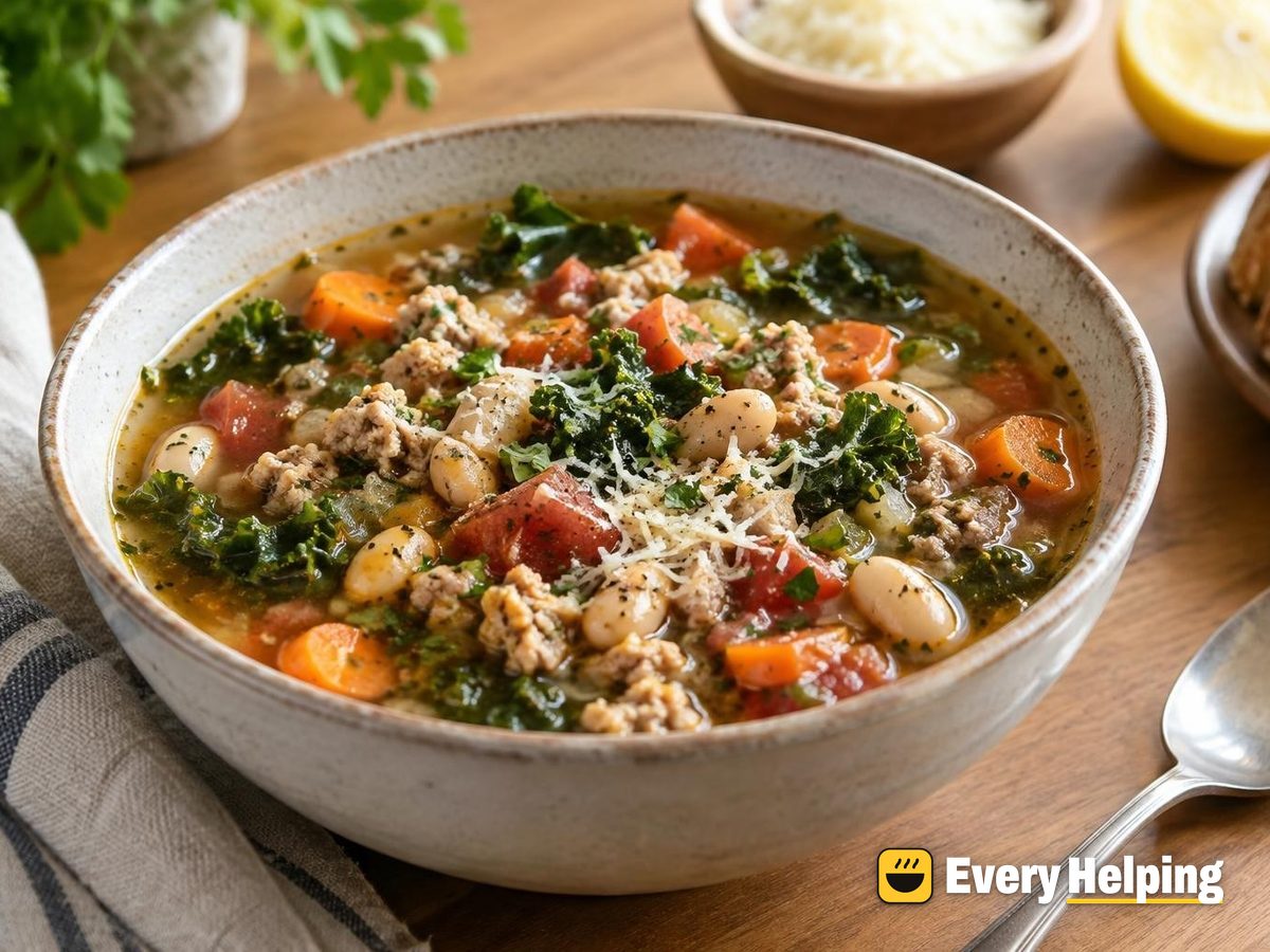 Turkey, White Bean and Kale Soup