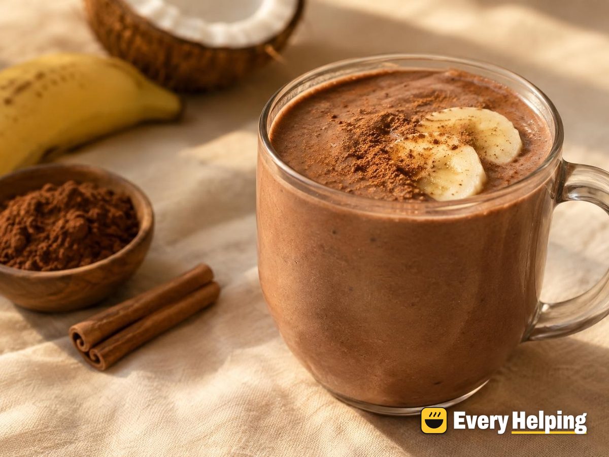 Cinnamon Coconut Hot Cocoa with Banana