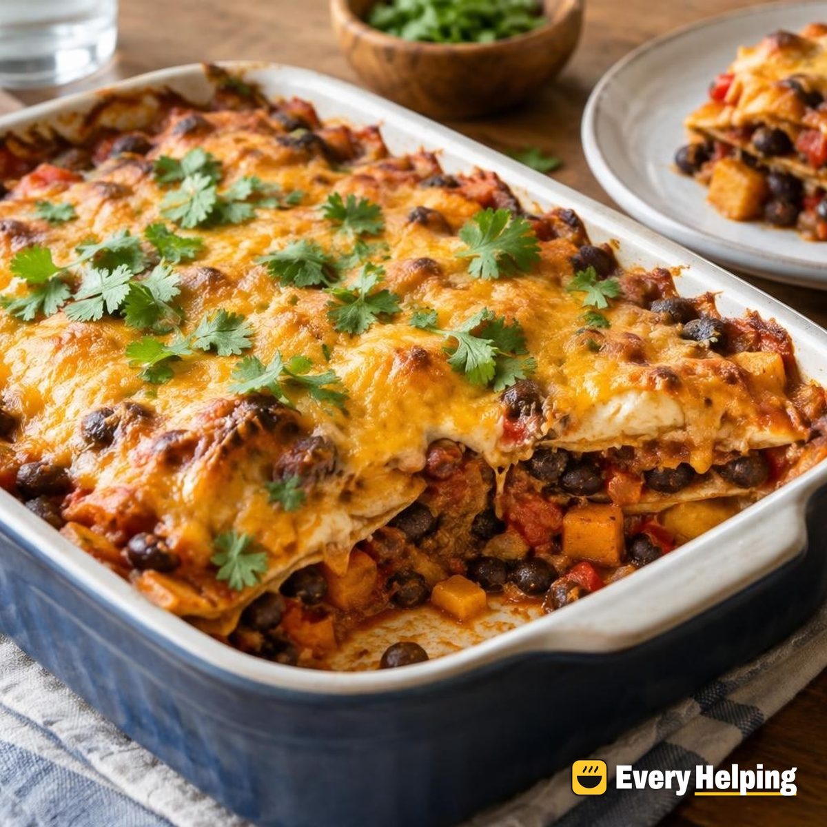 Sweet Potato Black Bean Enchilada Casserole