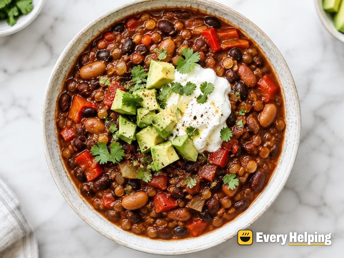 Smoky Black Bean and Lentil Chili