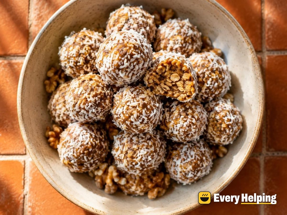 Pumpkin Spice Coconut Walnut Snowball Bites