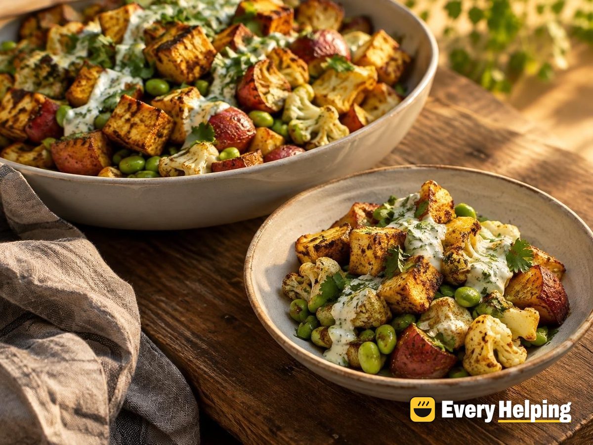 Curry Tofu and Roasted Potato Bowls
