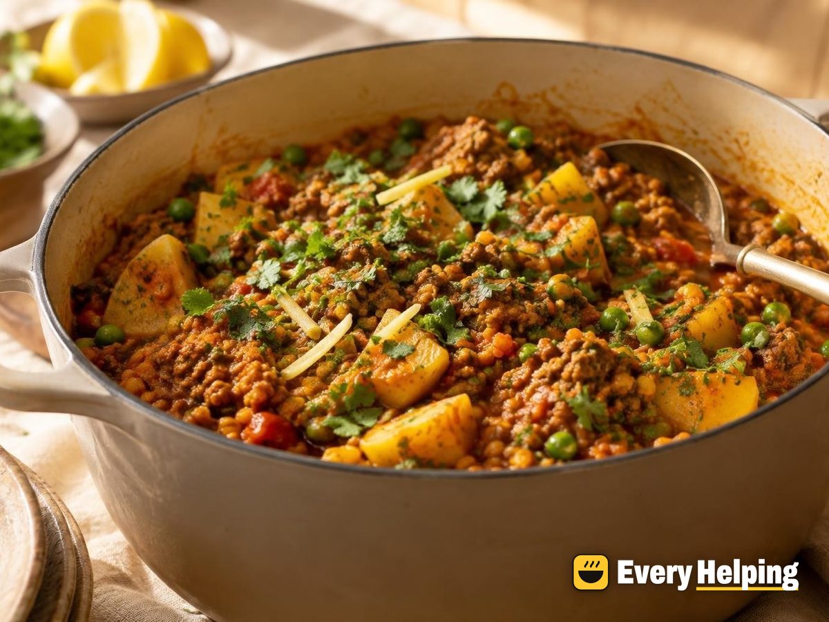 Beef Keema with Red Lentils and Potatoes