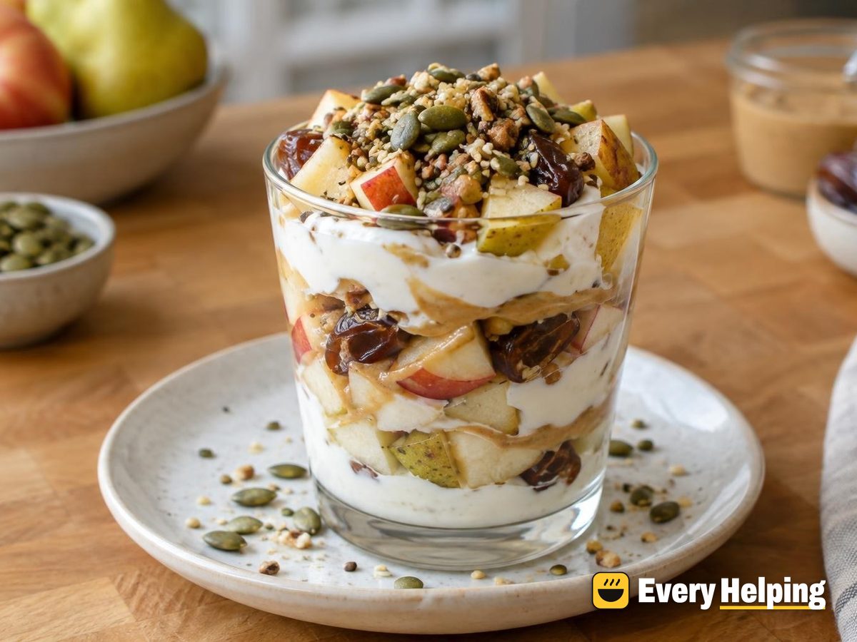 Tahini Apple Pear Parfait with Seed Crunch