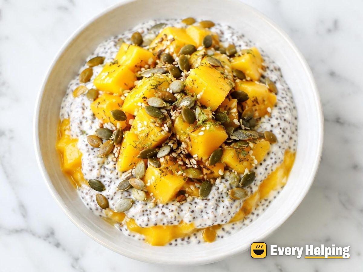 Mango Coconut Chia Parfait with Maple Pepitas