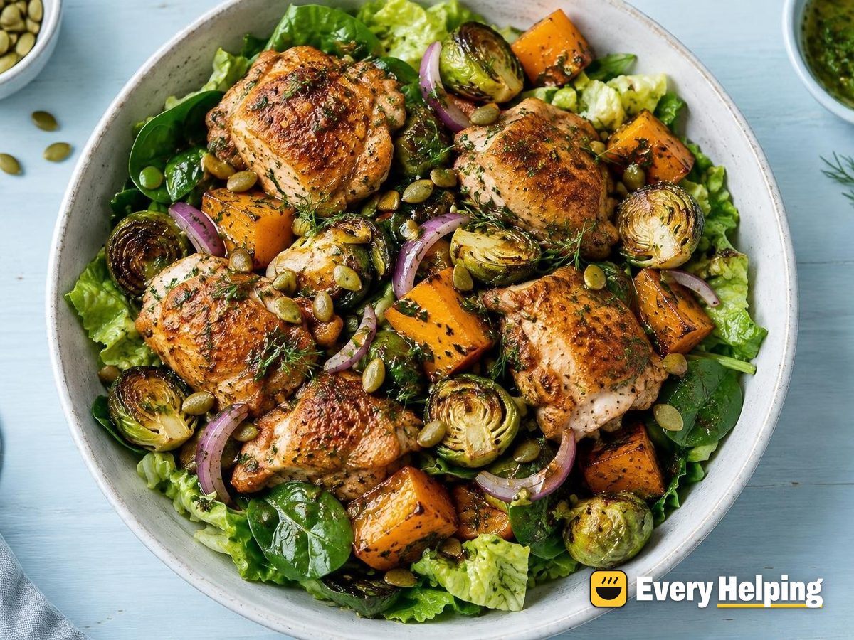 Sheet-Pan Chicken Thigh Salad with Butternut