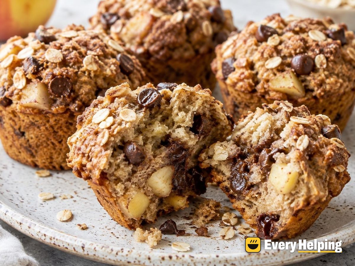Apple Oat Chocolate Chunk Muffins