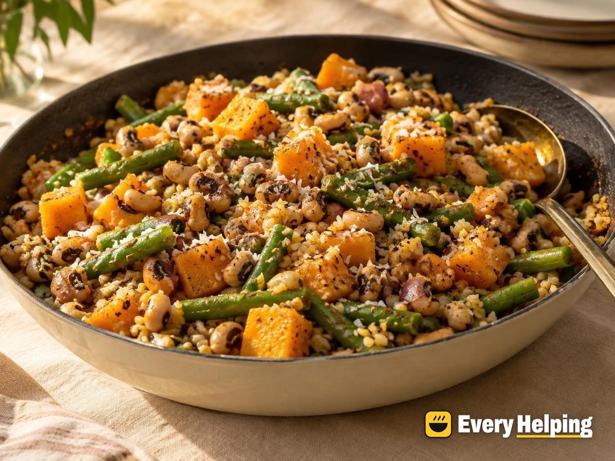 Dry Black-Eyed Pea and Butternut Sukka