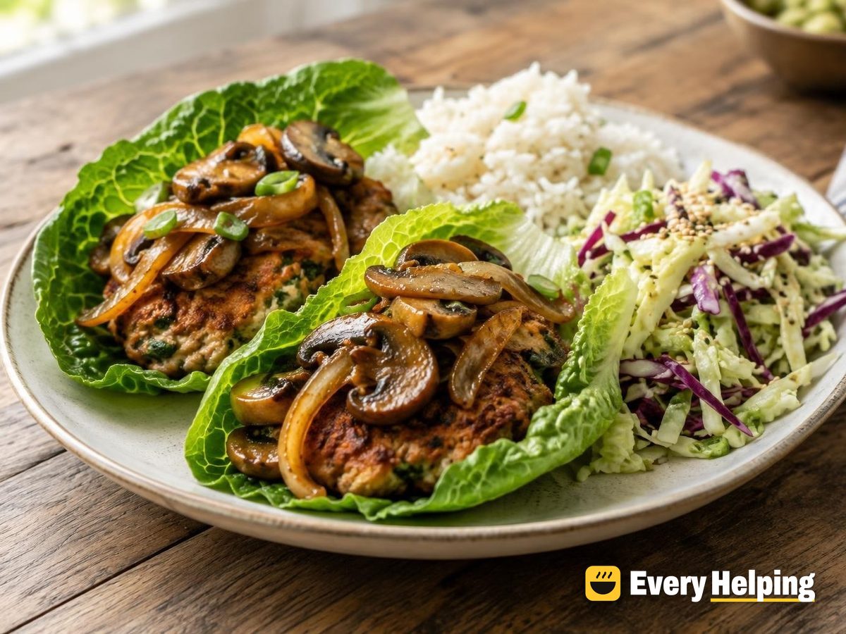 Ginger-Scallion Chicken Smash Burgers, Lettuce-Wrapped