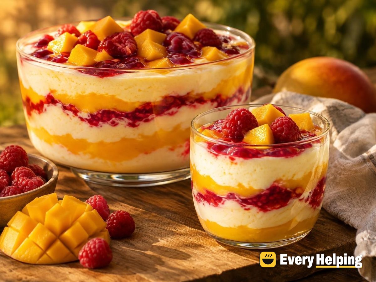 Mango Raspberry Ricotta-Cottage Cheese Parfait