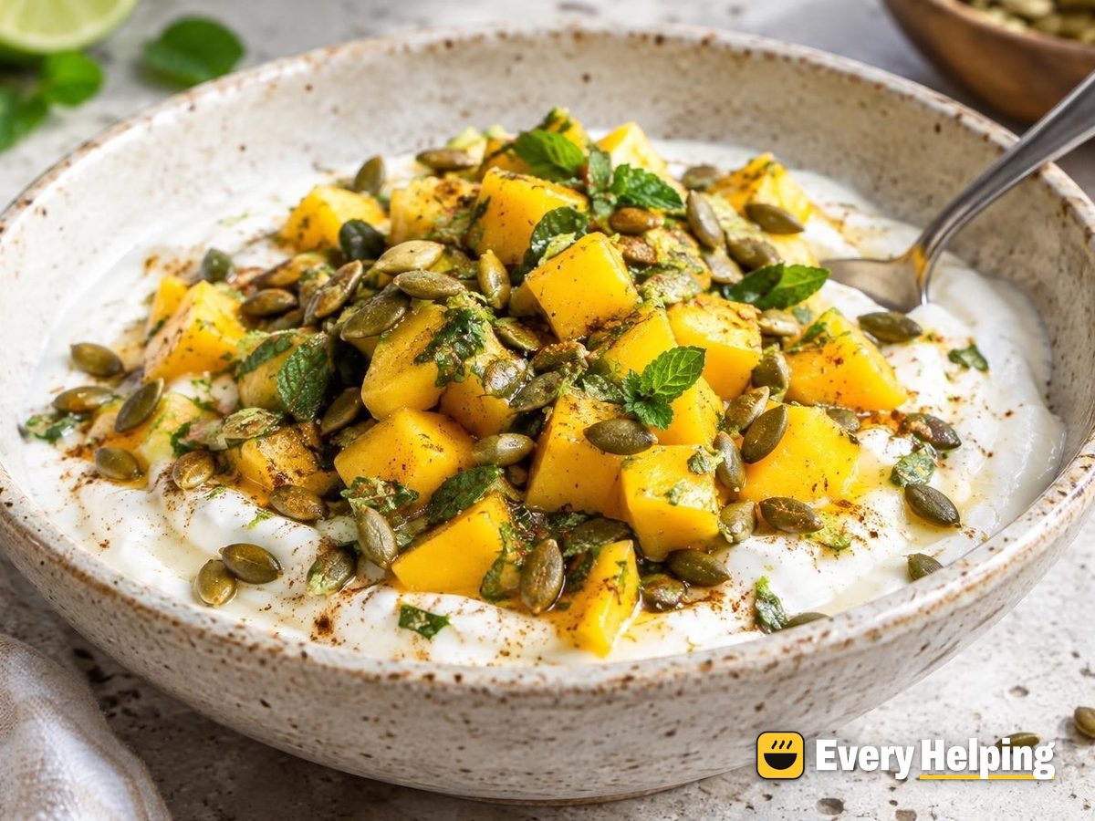 Set 2% Yogurt with Mango-Mint Salsa and Pepitas
