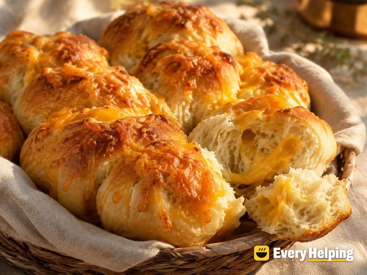 Soft Cheddar Pull-Apart Dinner Rolls