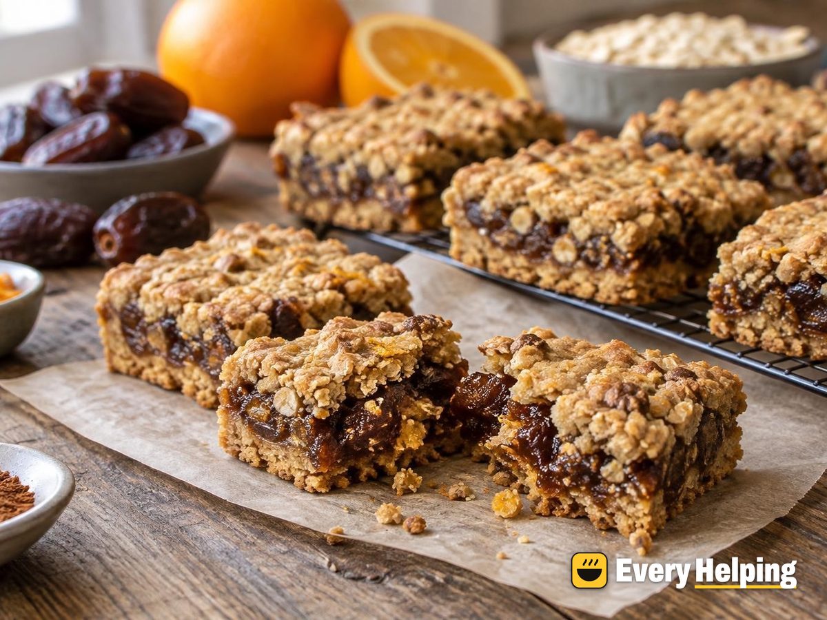 Chewy Date Oat Bars with Orange