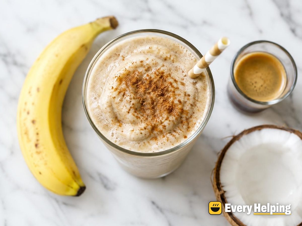 Blended Banana Coconut Honey Vanilla Latte