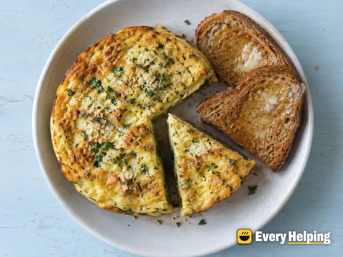 Oven-Baked Parmesan Herb Frittata with Toast