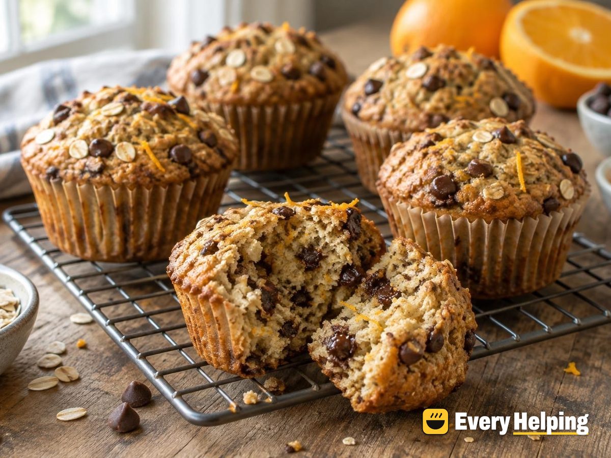 Toasted Oat Orange Chocolate Muffins