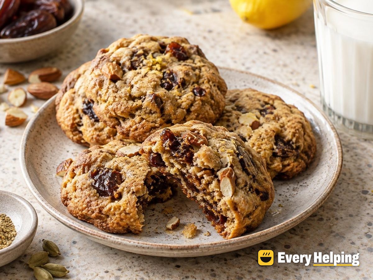 Brown Butter Cardamom Date Drop Cookies