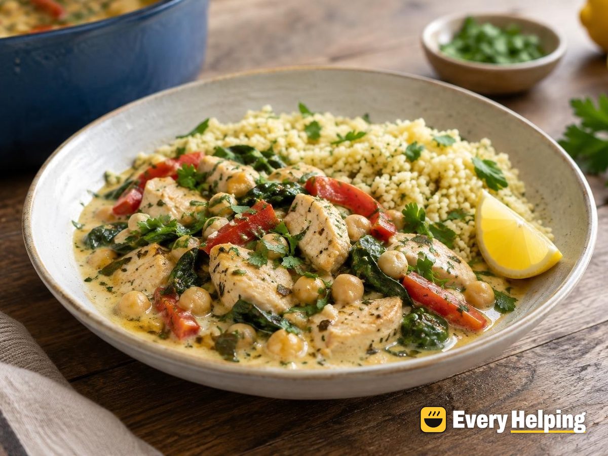 Turkey Chickpea Stew in Lemony Coconut Broth