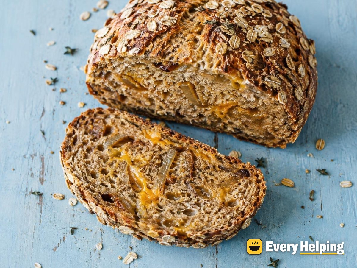 Caramelized Onion Cheddar Oat Rye Boule