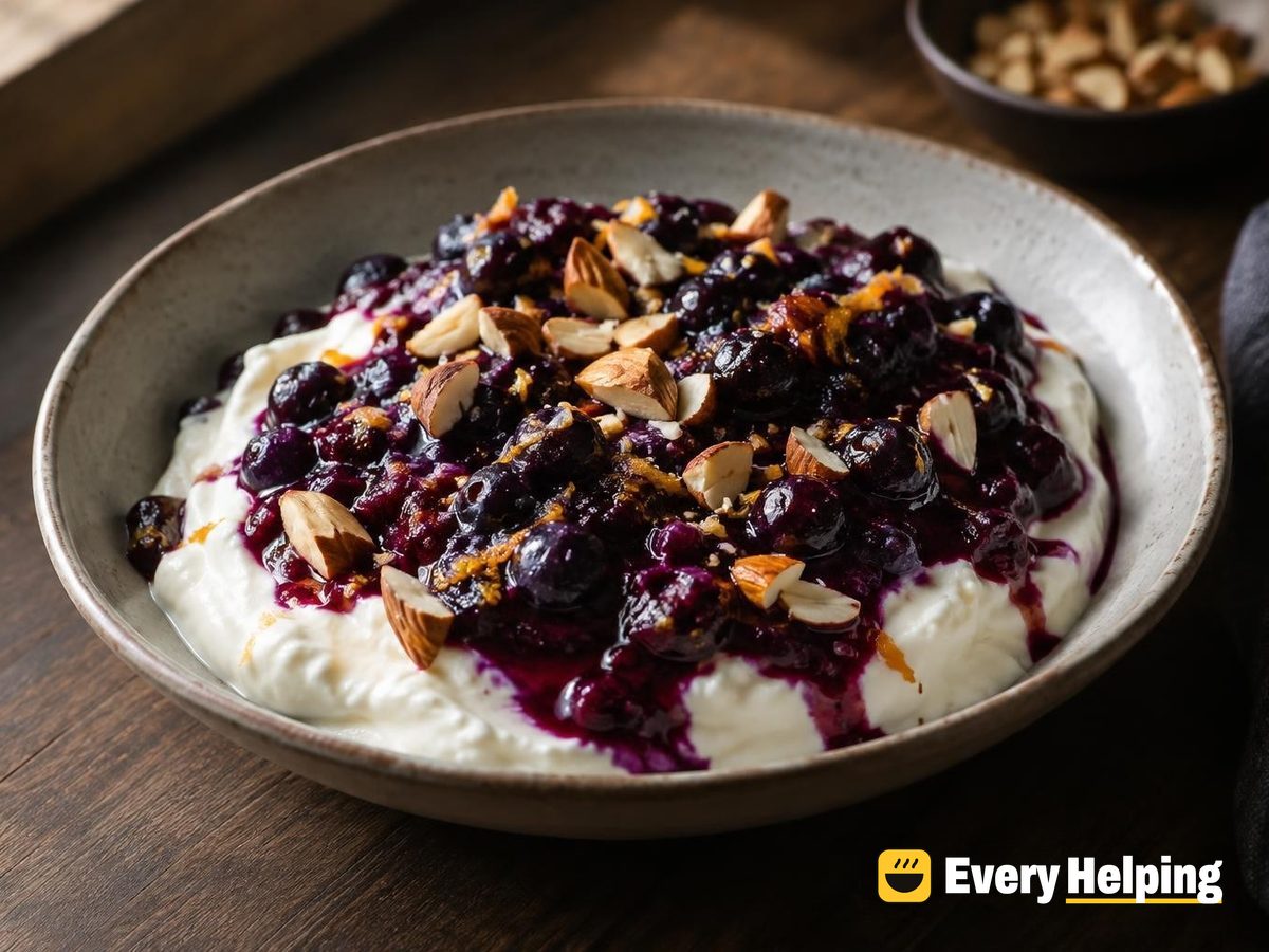 Strained 2% Greek Yogurt with Blueberry-Ginger Compote