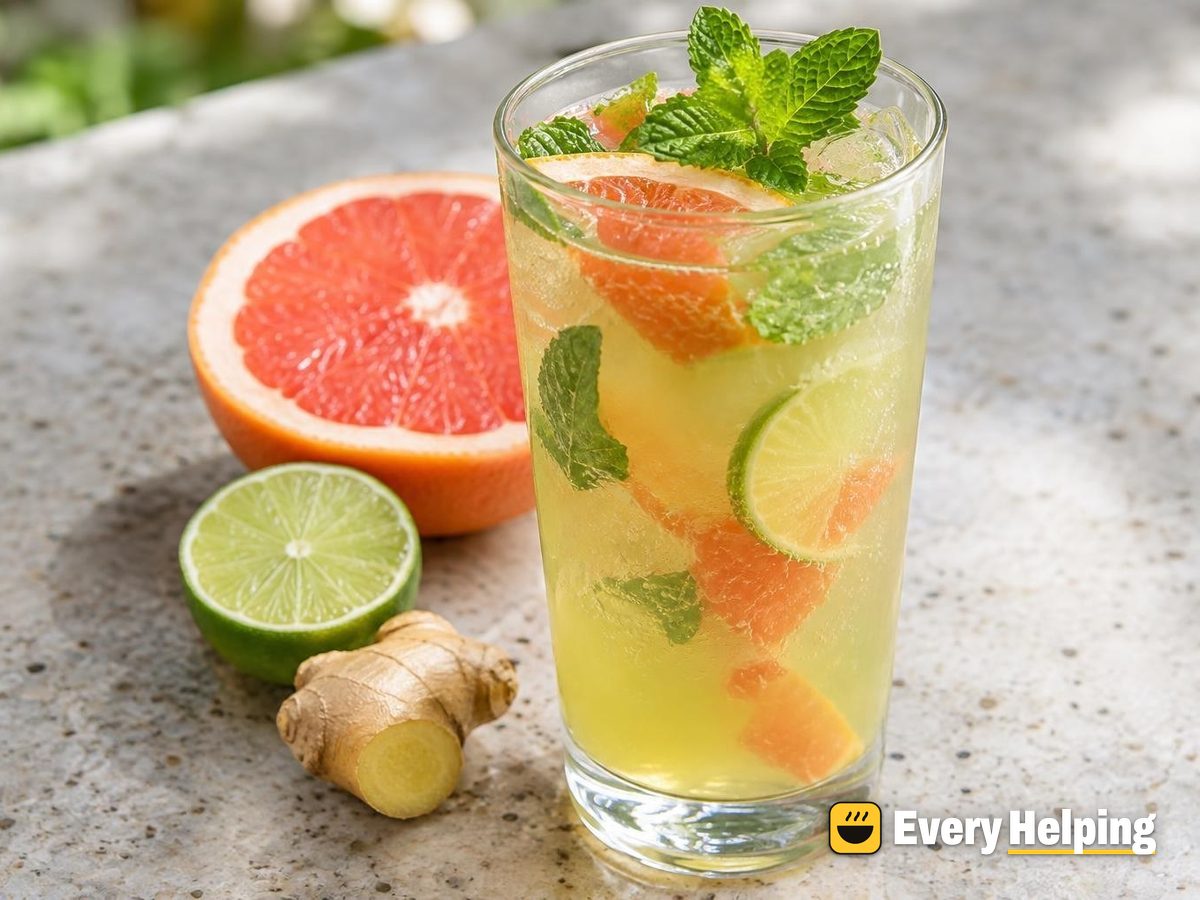 Ginger Lime Green Tea Grapefruit Spritzer