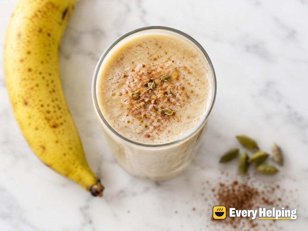 Warm Maple Banana Nog with Cardamom