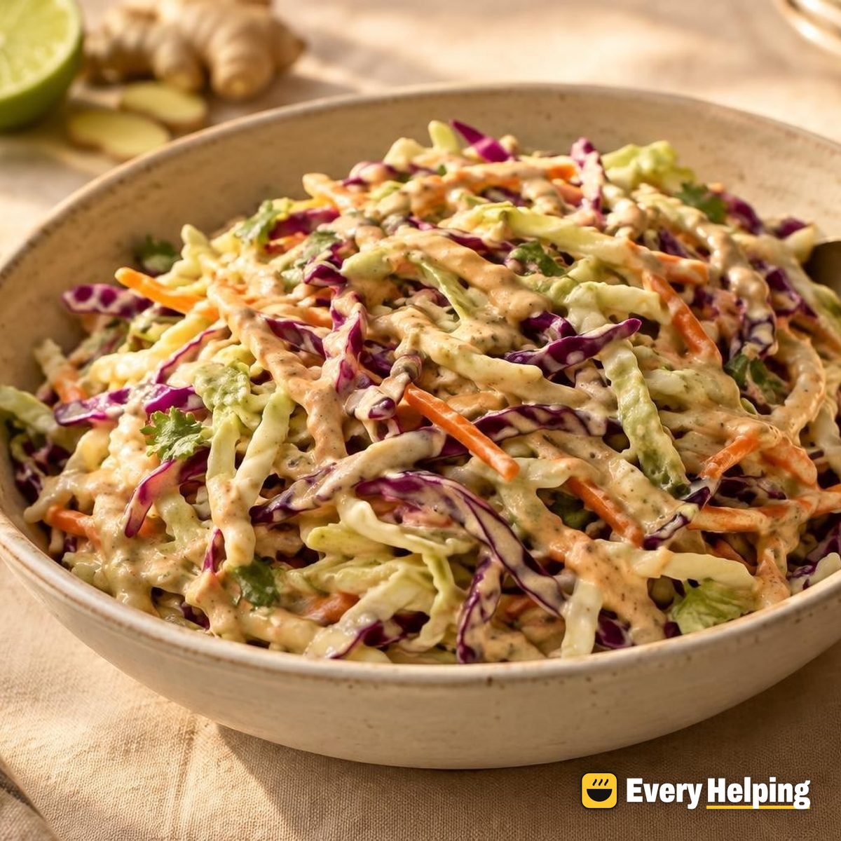 Creamy Ginger Lime Tahini Slaw Dressing