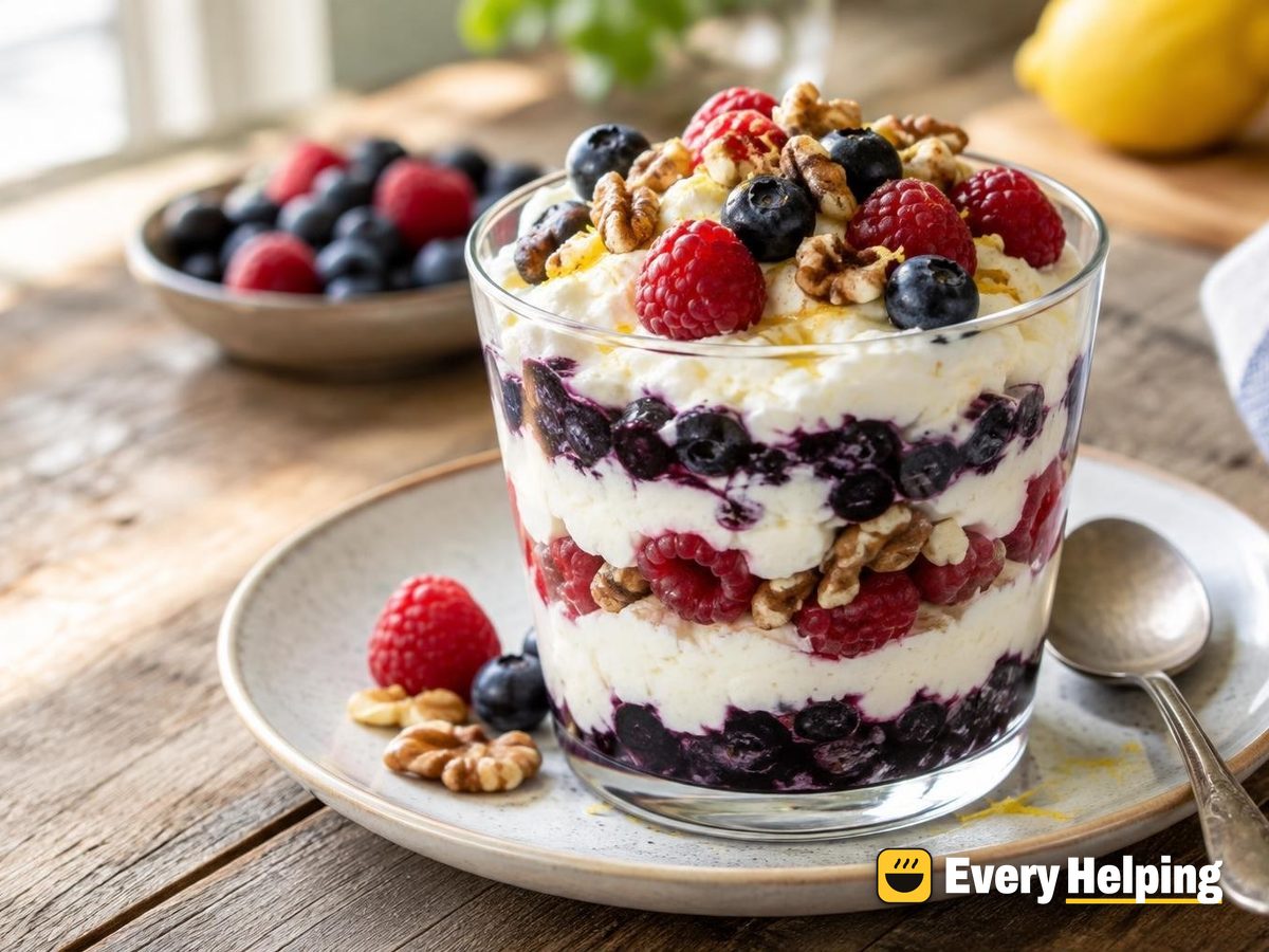 Lemon Blueberry Whipped Cottage Cheese Parfait
