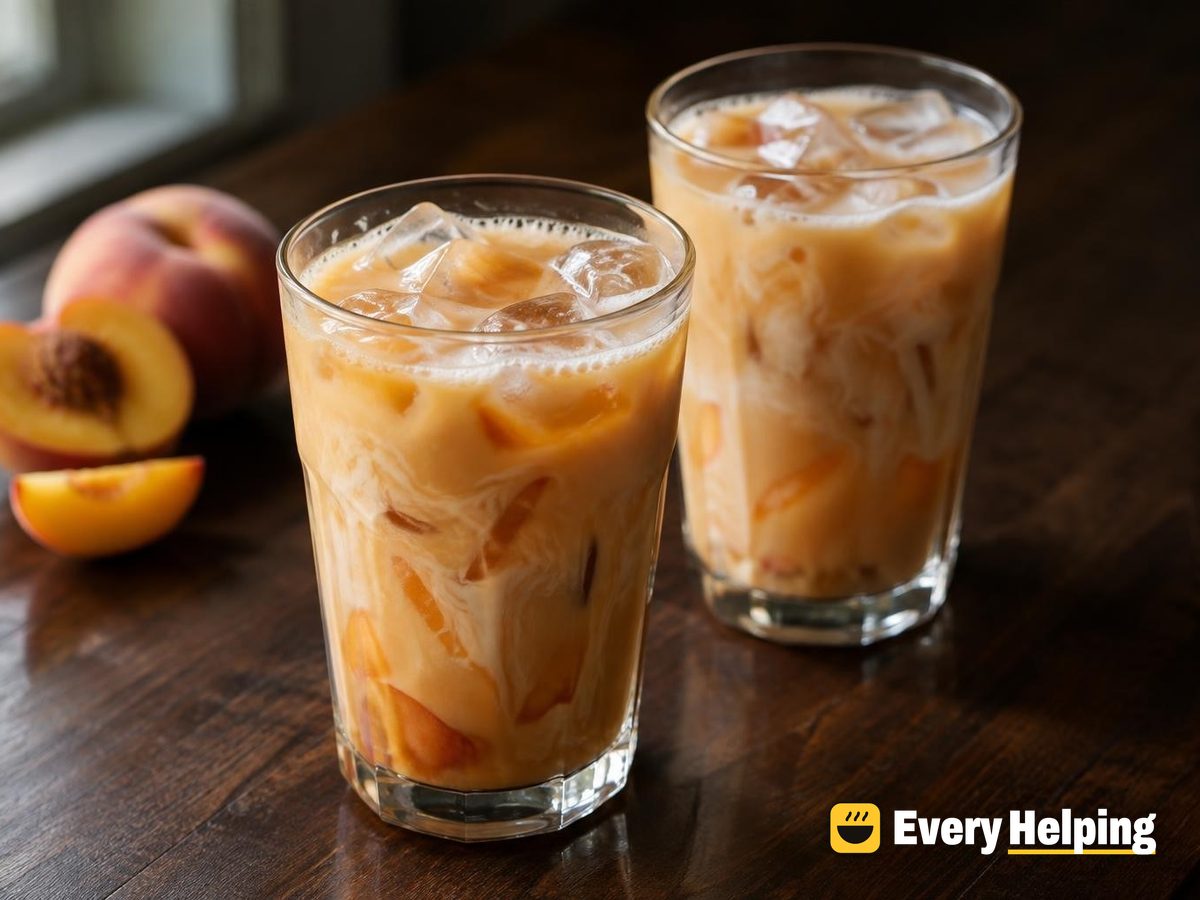 Iced Peach Black Tea with Skim Milk