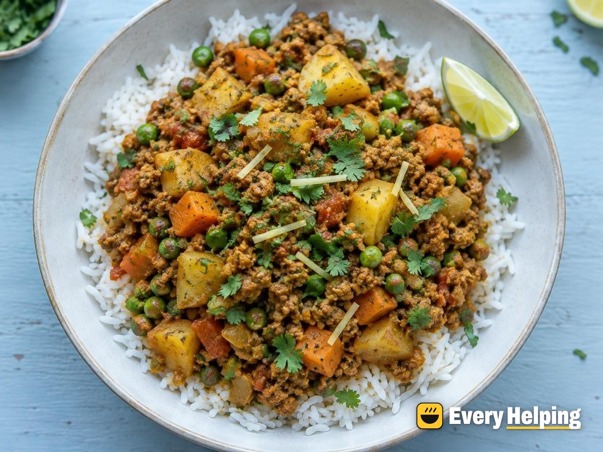 Turkey Keema Matar with Potatoes and Carrots