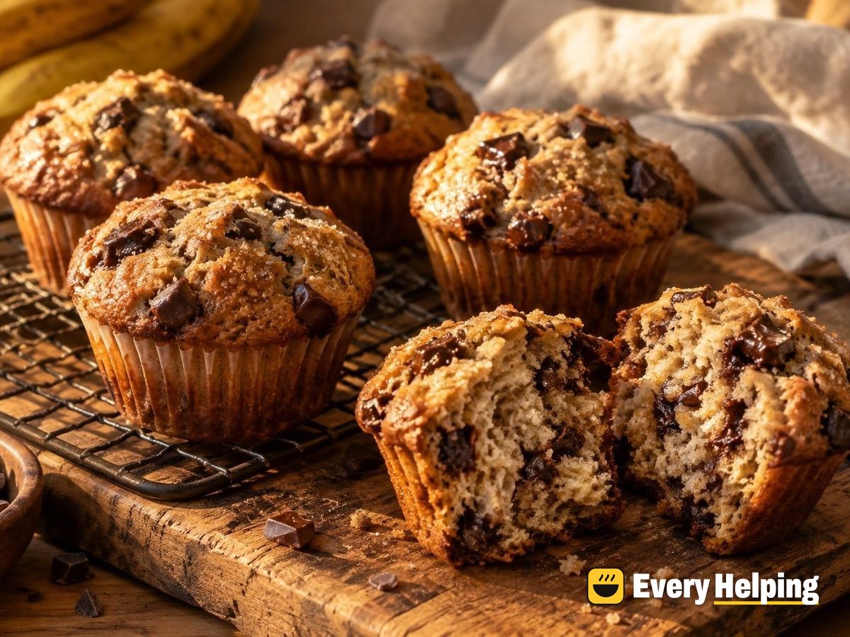 Brown Butter Banana Chocolate Chunk Muffins