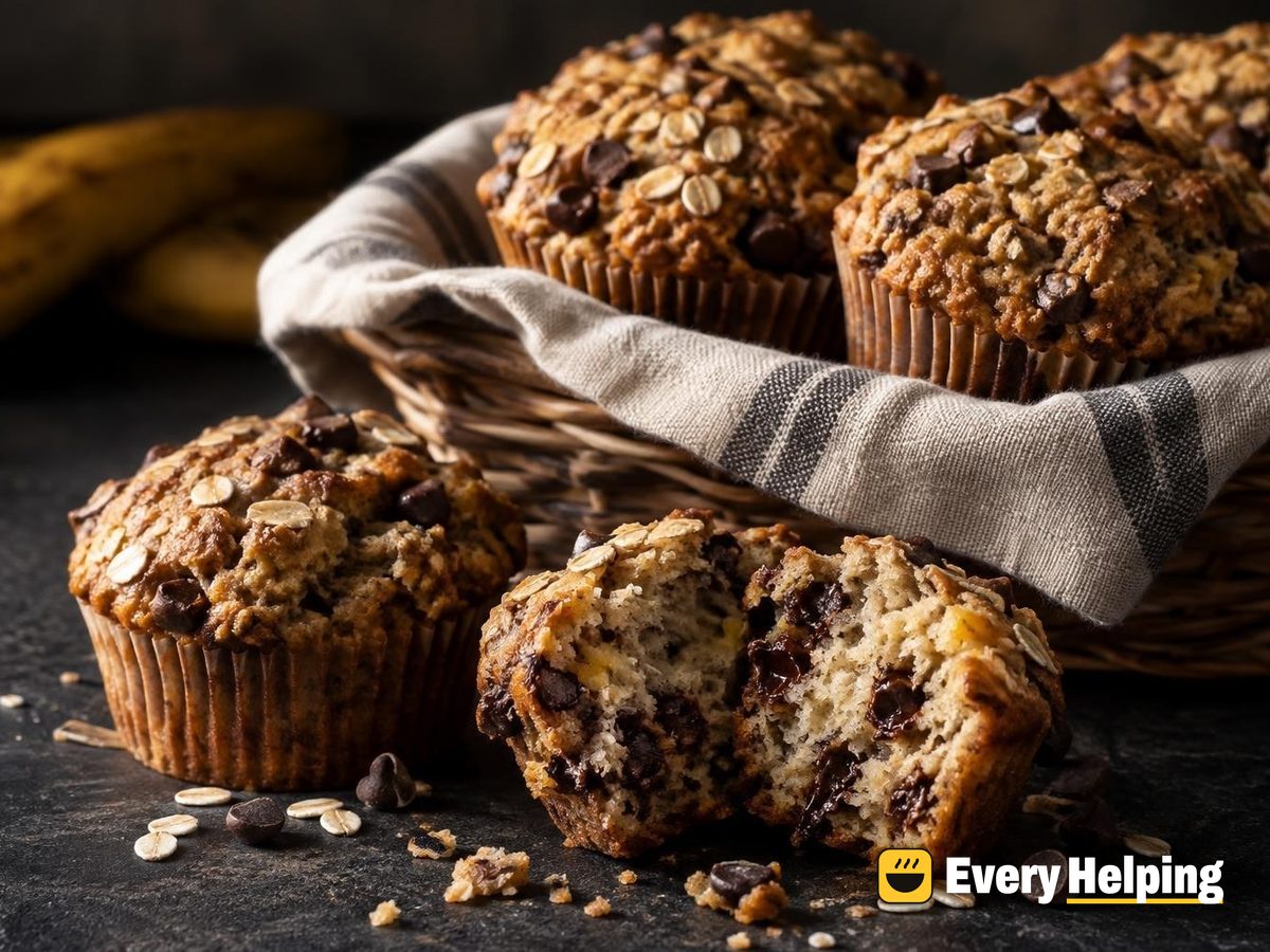 Banana Oat Chocolate Chip Muffins