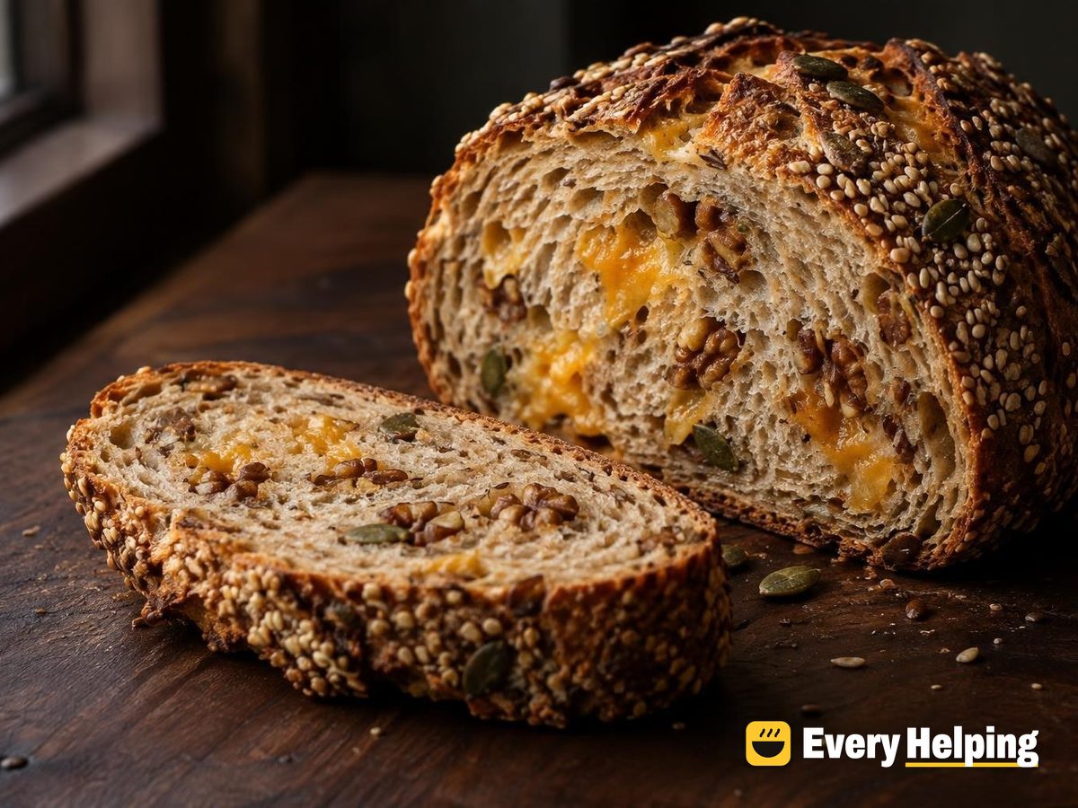 Cheddar Walnut Seeded Spelt Sourdough Batard
