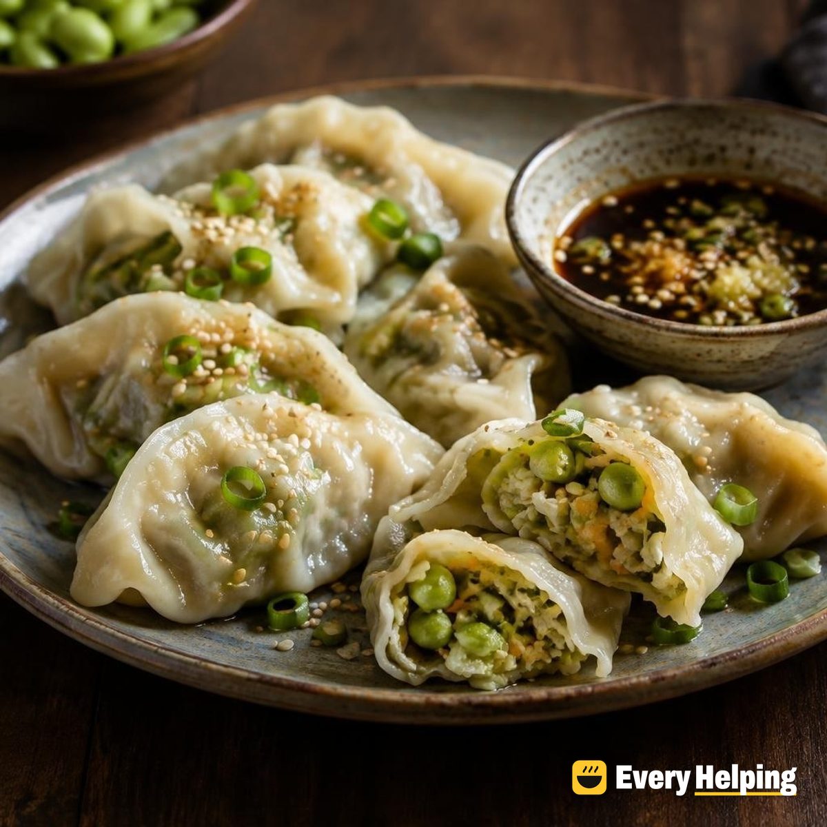 Edamame, Cabbage and Sesame Boiled Dumplings