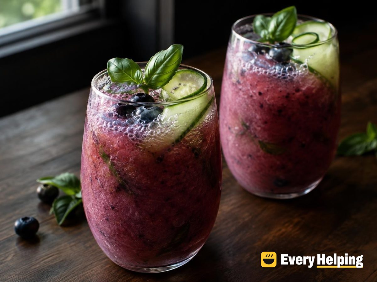 Peach Blueberry Basil Spritz
