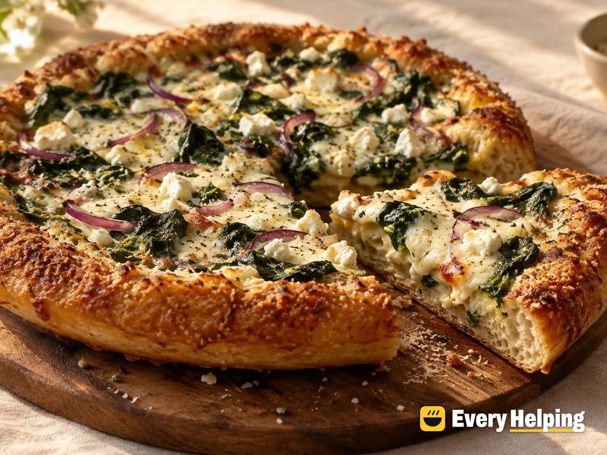 Overnight Feta and Spinach Pan Pizzas