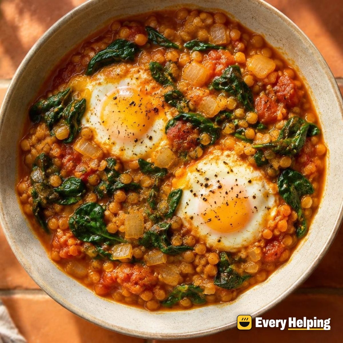 Spiced Red Lentil Dal with Poached Eggs