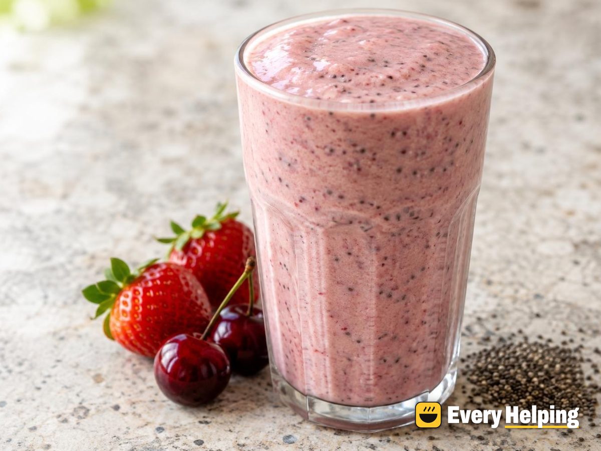 Strawberry Cherry Vanilla Chia Protein Smoothie