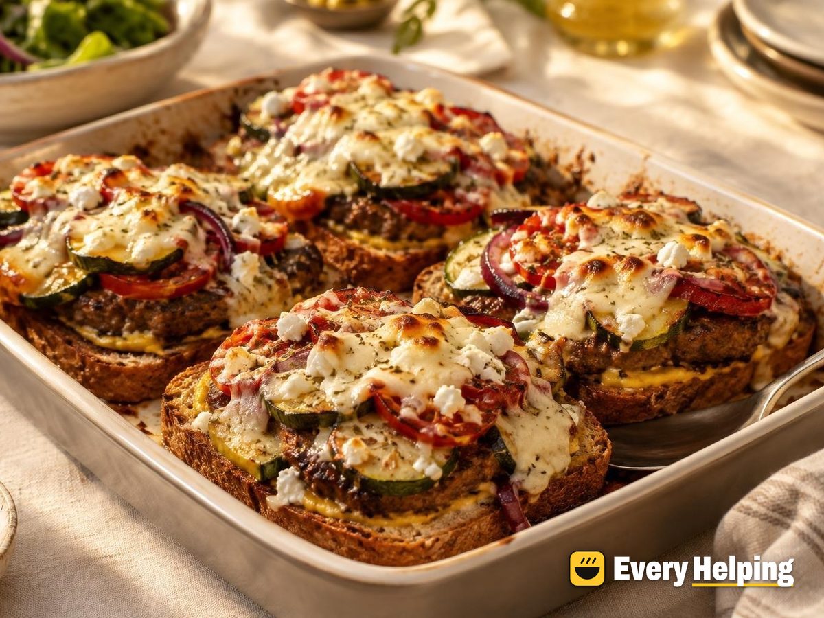 Greek Beef Kofta Melts with Feta and Mustard