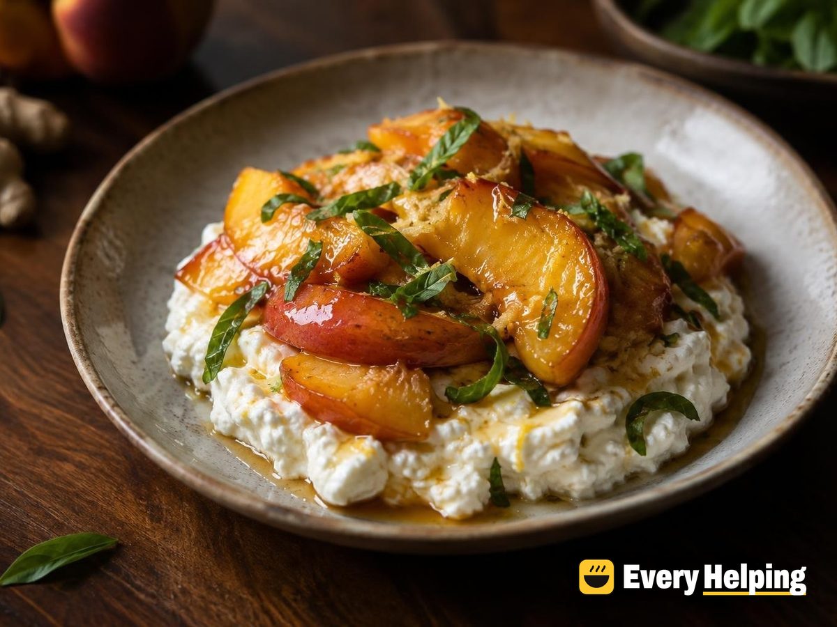 Ginger-Honey Peach Cottage Cheese Parfait