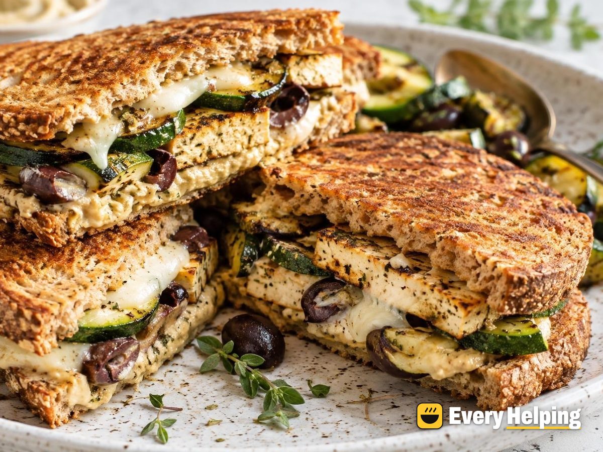 Lemon-Oregano Tofu Melts with Zucchini and Olives